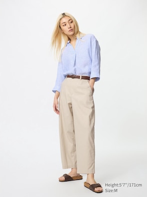 Linen Cotton Tapered Pants