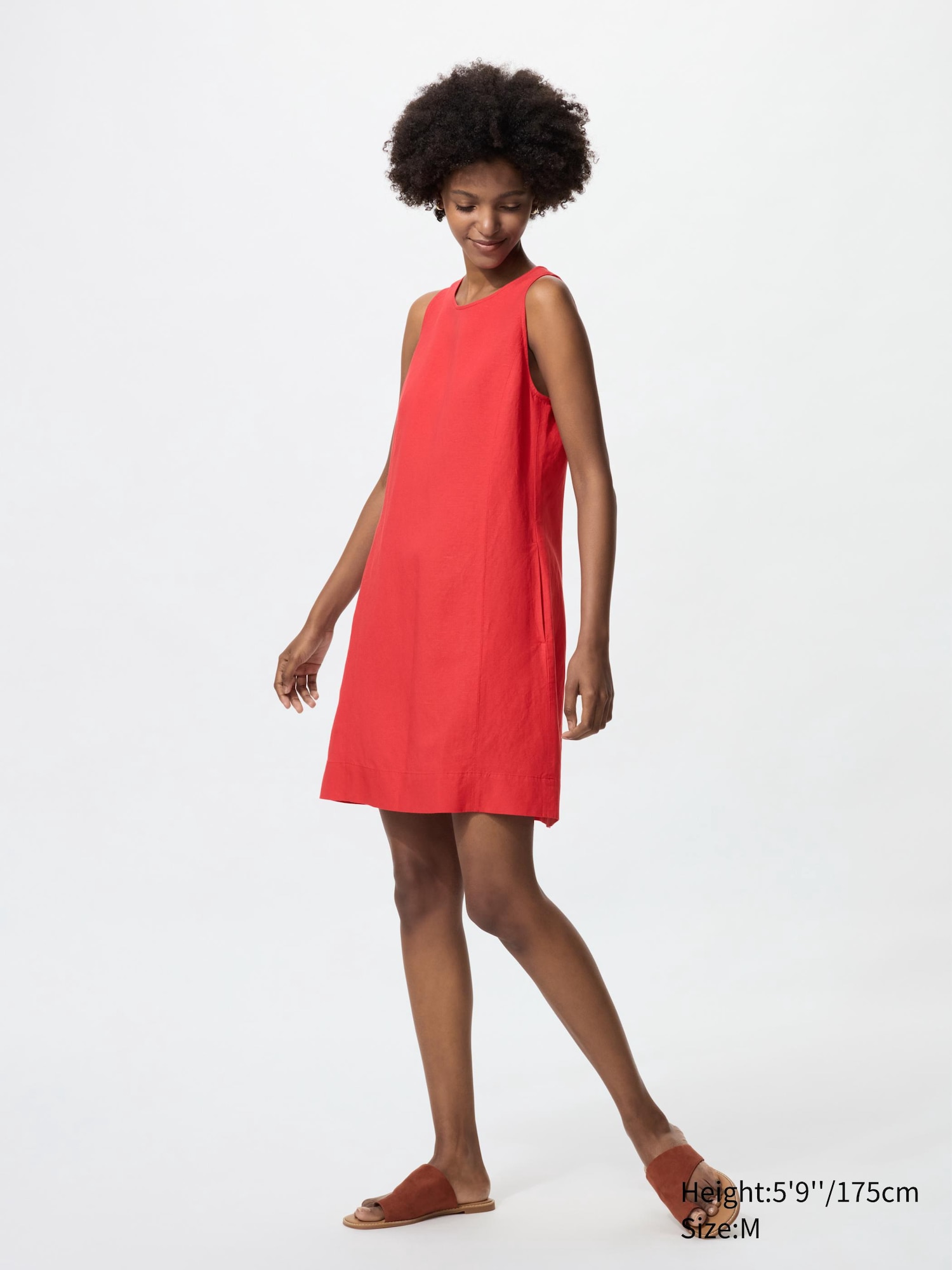 Linen Blend Mini Dress Sleeveless