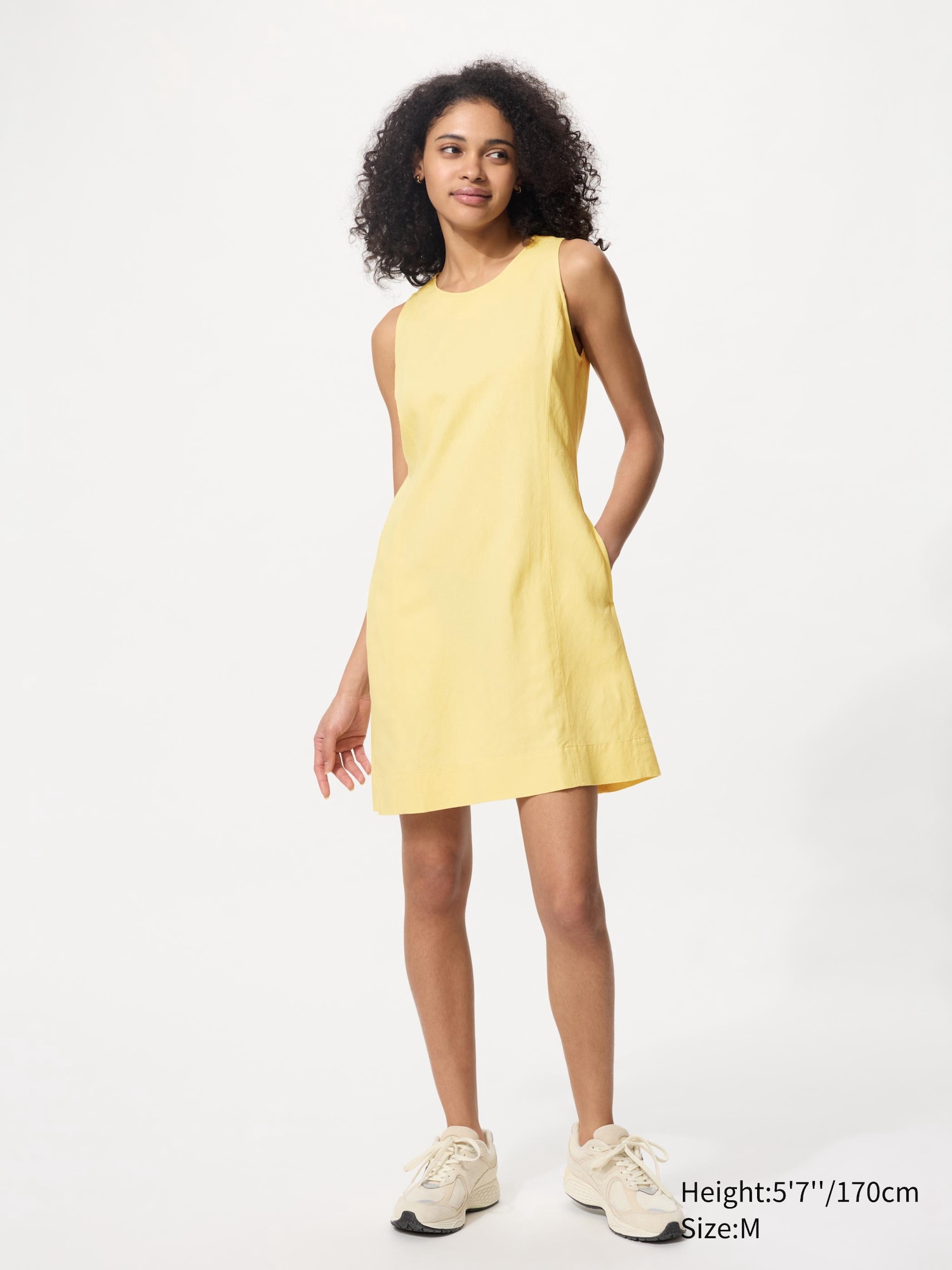 Linen Blend Mini Dress Sleeveless