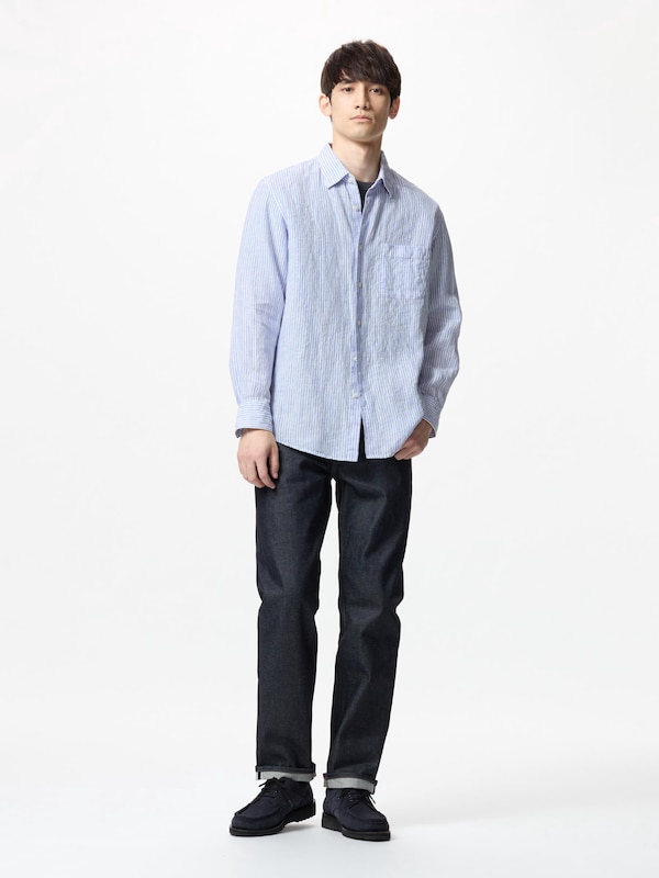 Premium Linen Shirt Long Sleeve (Striped)