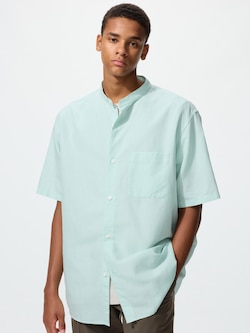 Cotton Linen Stand Collar Shirt