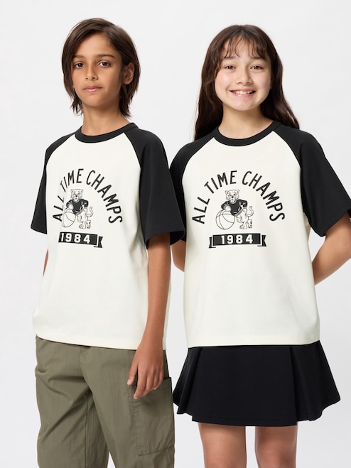 KIDS AIRISM COTTON GRAPHIC CREW NECK T-SHIRT UNIQLO IN