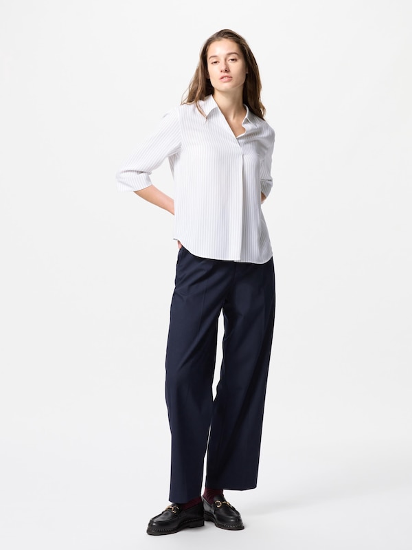 Rayon Skipper Collar Blouse 3/4 Sleeve