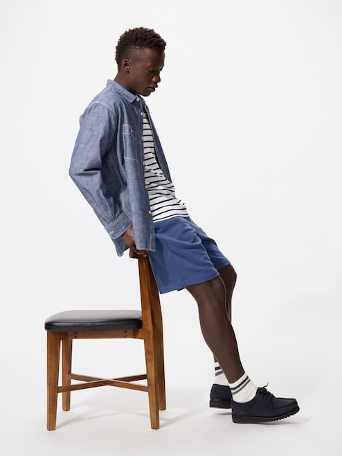 Uniqlo Dark Blue High Waisted Shorts UNIQLO Jeans Light Blue Wash