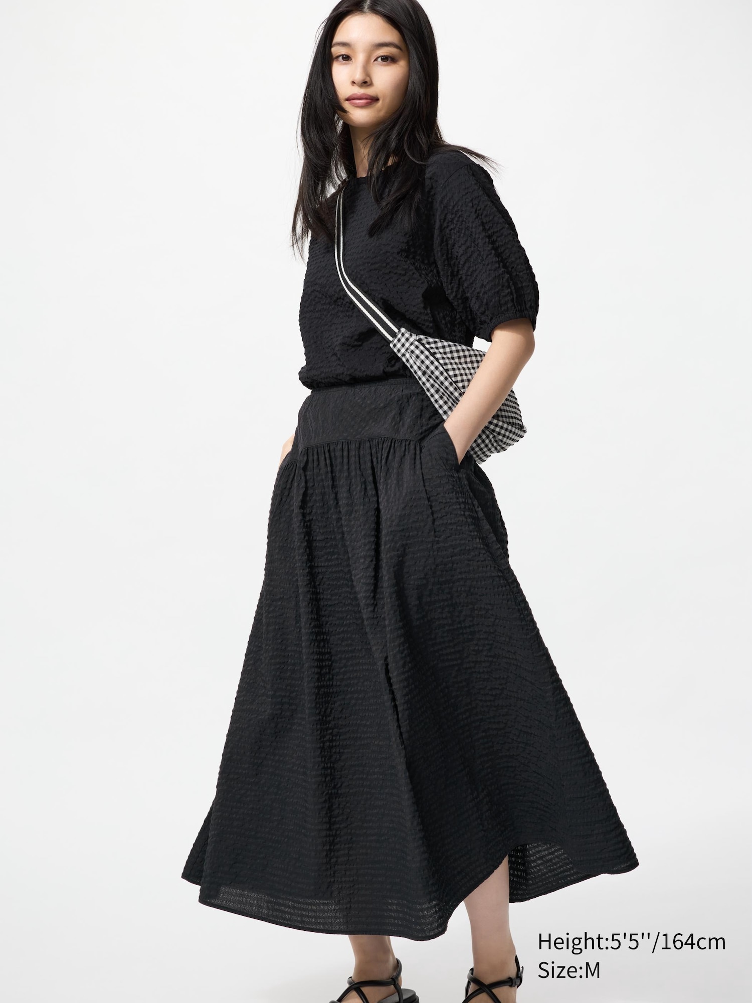 WOMEN'S SEERSUCKER VOLUME SKIRT | UNIQLO IN