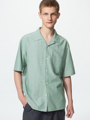 Cotton Linen Shirt Short Sleeve