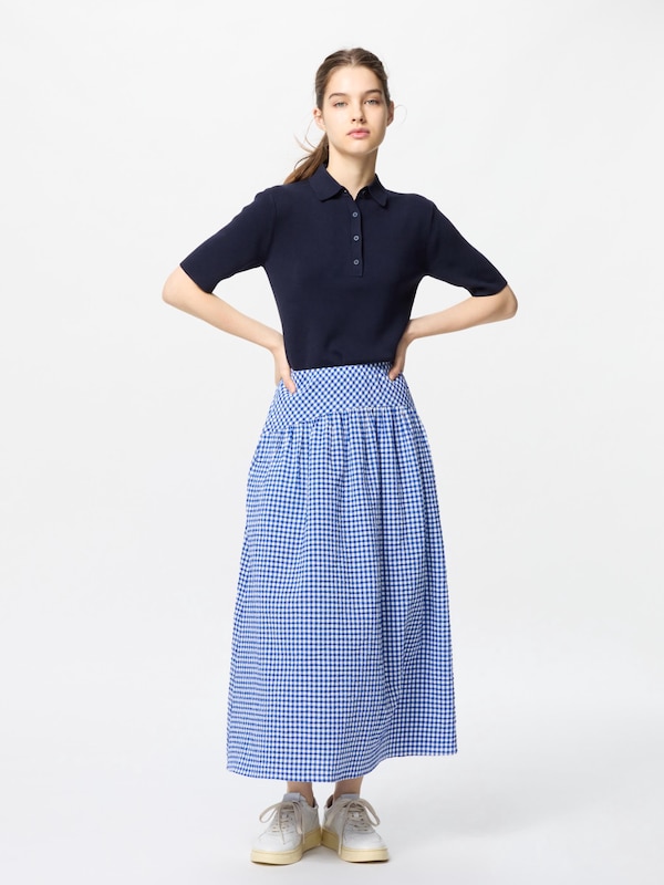 Seersucker Volume Skirt