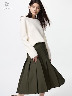 3D Knit Cotton Boat Neck Top