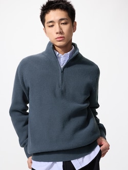 Souffle Yarn Half-Zip Sweater