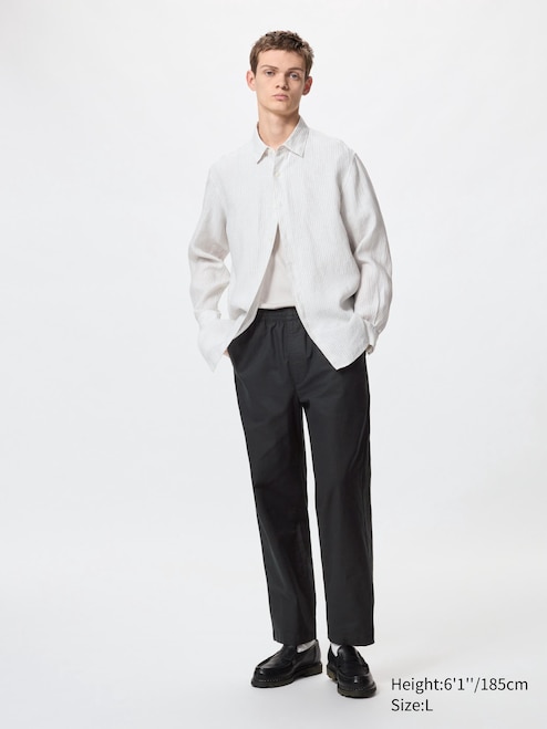 Outfit Uniqlo White Chinos MEN'S LINEN BLEND EASY PANTS