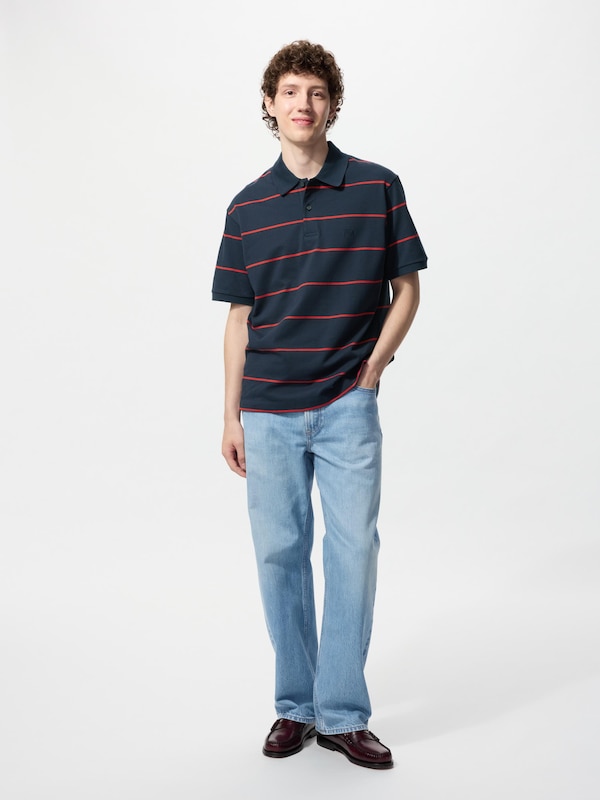 Dry Pique Striped Polo Shirt