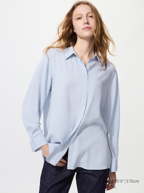 Rayon Skipper Collar Blouse 3/4 Sleeve