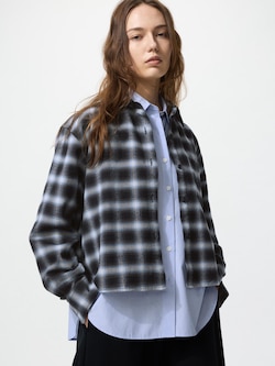 Flannel Boxy Shirt Long Sleeve