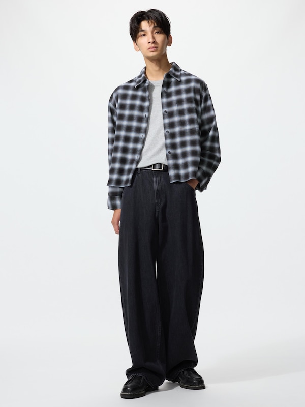 Flannel Boxy Shirt Long Sleeve