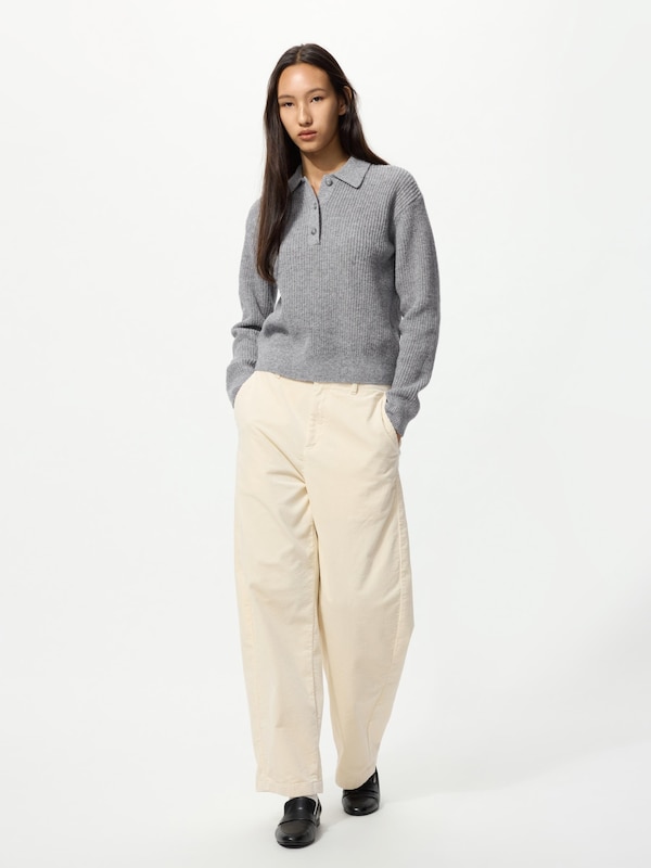 Wool Blend Polo Sweater