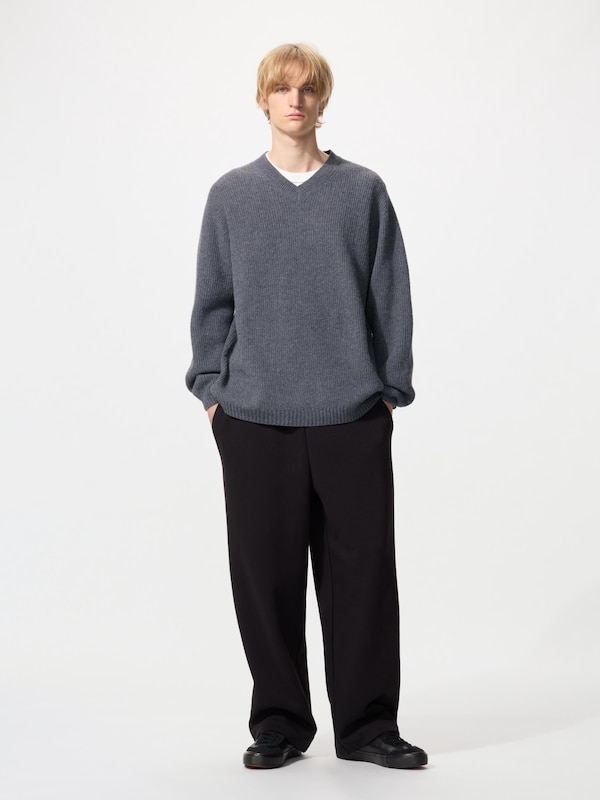 3D Souffle Yarn V Neck Sweater