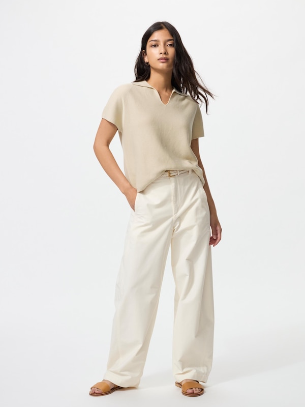 3D Knit Skipper Polo Sweater