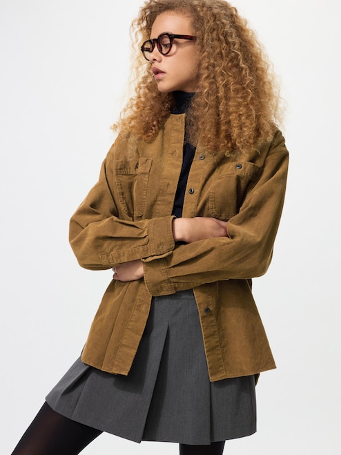 Corduroy Long Shirt Jacket