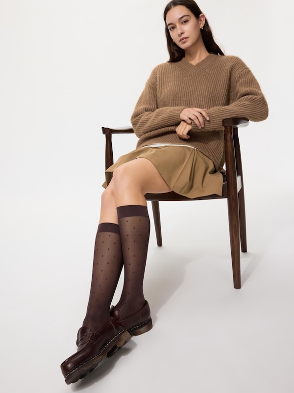 Socks 2 Pairs Knee High Sheer