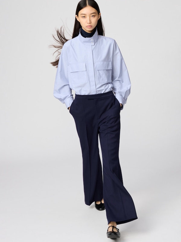 Cotton Stand Collar Shirt Jacket