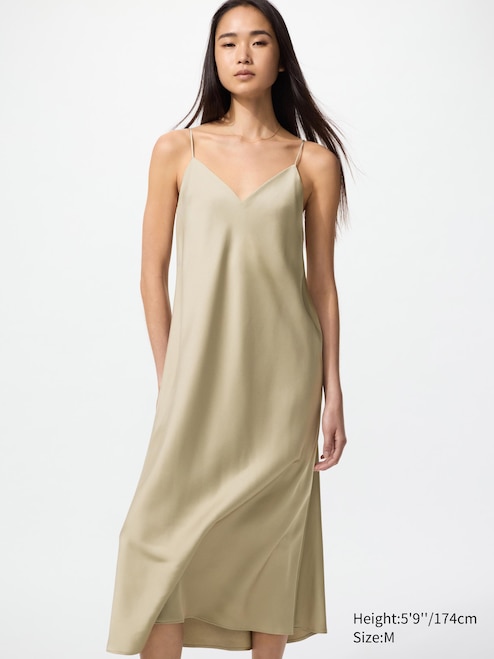 WOMEN'S SATIN CAMISOLE DRESS UNIQLO IN