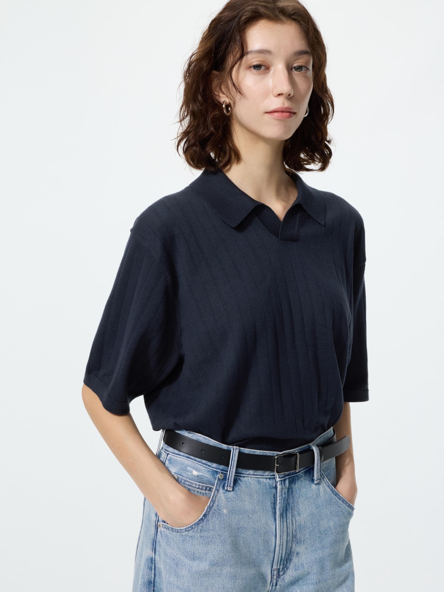 Men's Washable Knitted Skipper Polo Shirt | UNIQLO IN