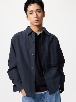 Cotton Linen Shirt Jacket Long Sleeve