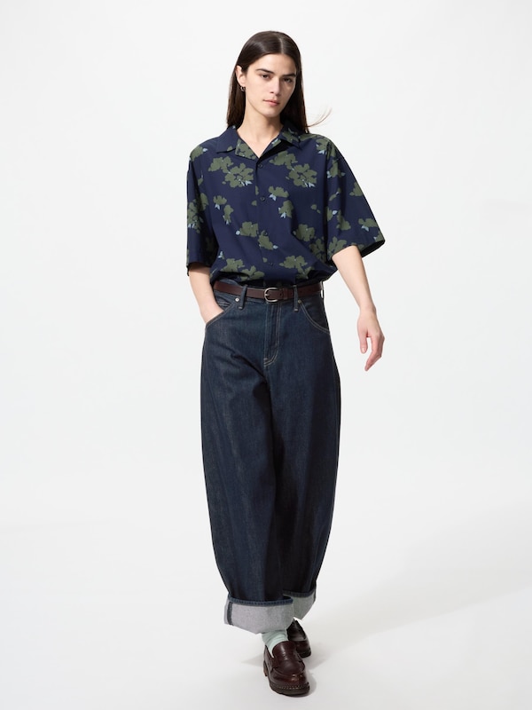 Modal Cotton Open Collar Short Sleeve