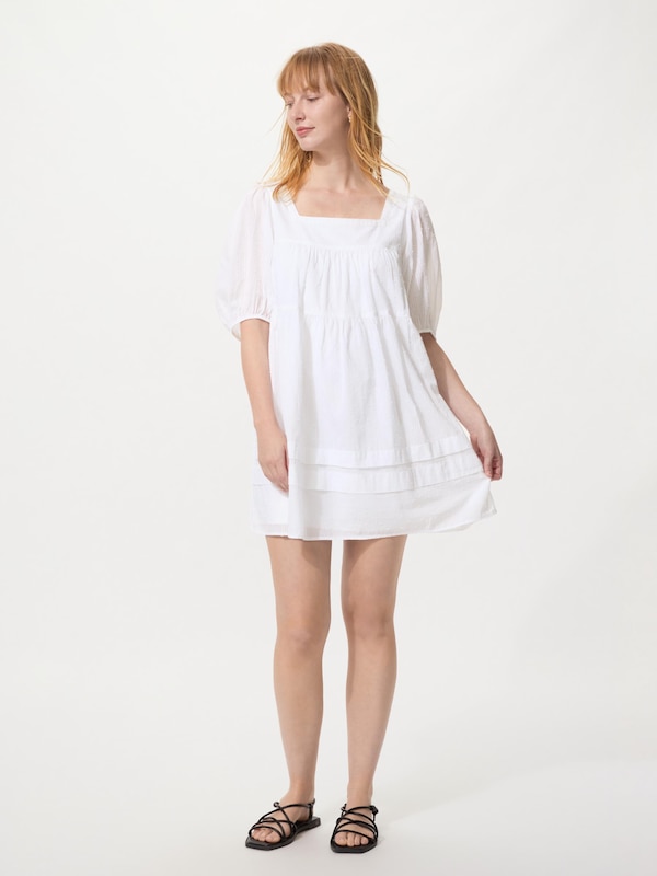 Cotton Dobby Mini Dress Short Sleeve
