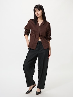 Linen Cotton Tapered Pants