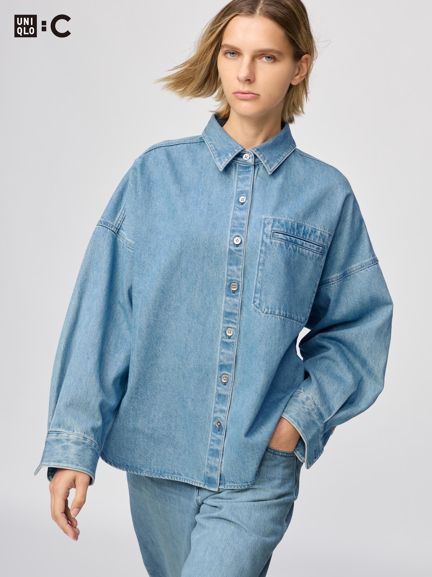 Women's Denim Relaxed Shirt Jacket | UNIQLO IN