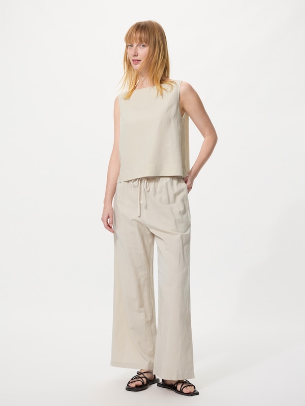 Linen Blend Blouse Sleeveless