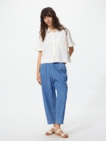 Cotton Relaxed Ankle
                                          Pants Denim
