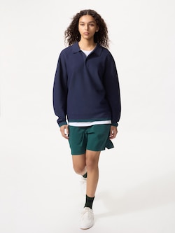 Washable 3D Knit Polo Long Sleeve