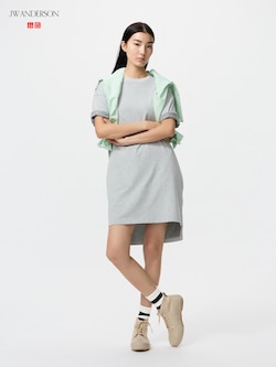 Oversized Bi Color T Dress Short Sleeve
