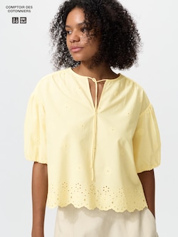 Embroidery Blouse Half Sleeve