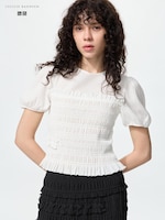 Shirring Volume Sleeve
                                          T-Shirt