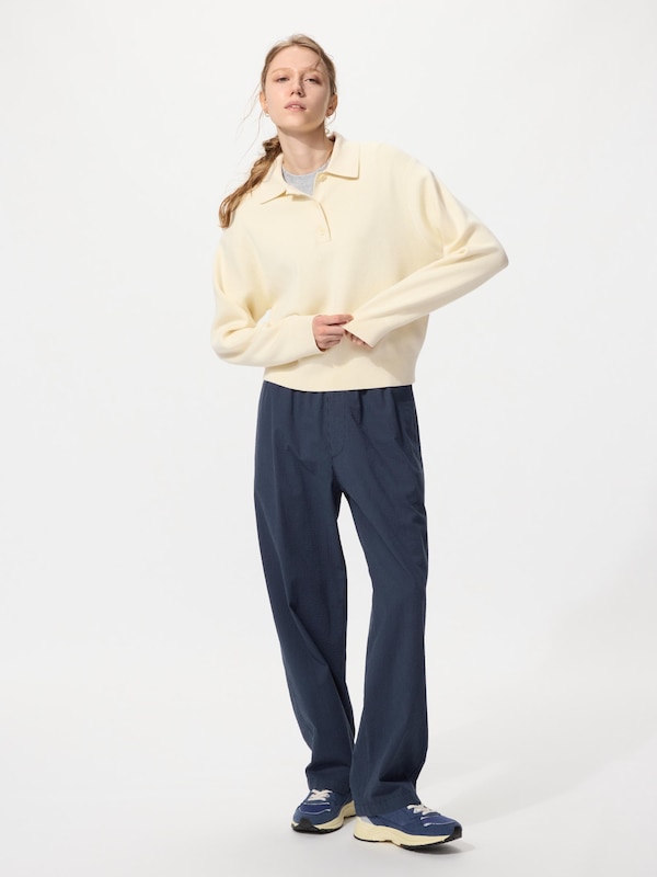 Stretch Easy Ankle Pants (Seersucker)