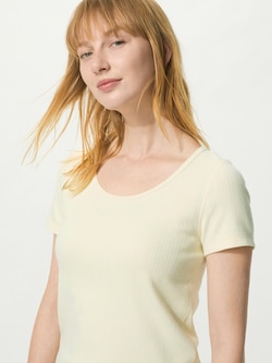 Pointelle Round Neck T-Shirt