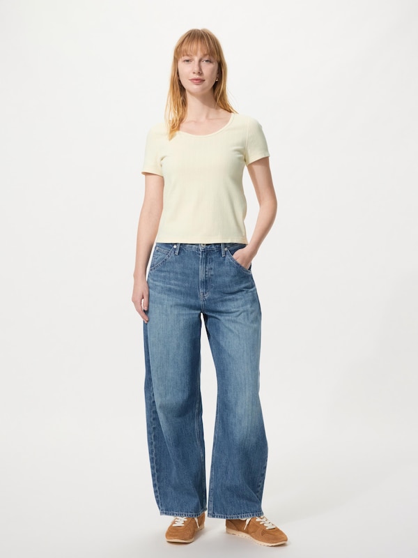 Pointelle Round Neck T-Shirt