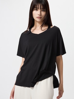 AIRism Relaxed V Neck T-Shirt | 2 Way