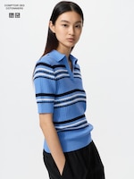 Cotton Pointelle Skipper
                                          Polo Sweater