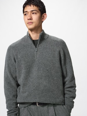 Souffle Yarn Half Zip Sweater