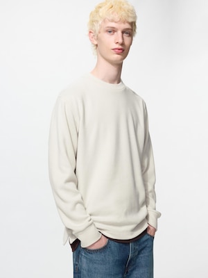 Soft Knitted Fleece Crew Neck T-Shirt