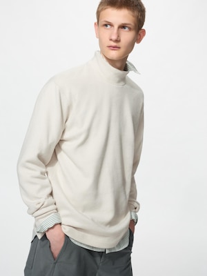 Soft Knit Fleece Mock Neck T-Shirt