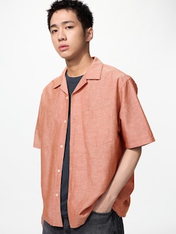 Cotton Linen Shirt Short Sleeve