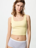 Cropped Square
                                                  Neck Sleeveless Top