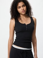Henley Neck
                                                  Sleeveless Top