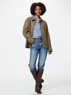 Single Collar Short Blouson