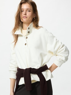 Button Up Sweat Pullover